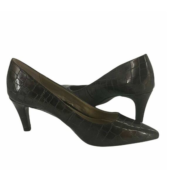 Bandolino Jossline Shoes Womens Size 8.5M Brown Printed Pointed Toe Pump Heels - Picture 4 of 7